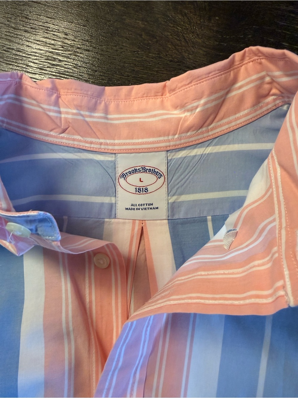 Brooks Brothers Friday Shirt Mens L Pastel Multicolor Stripe Cotton Button Down - Picture 6 of 9